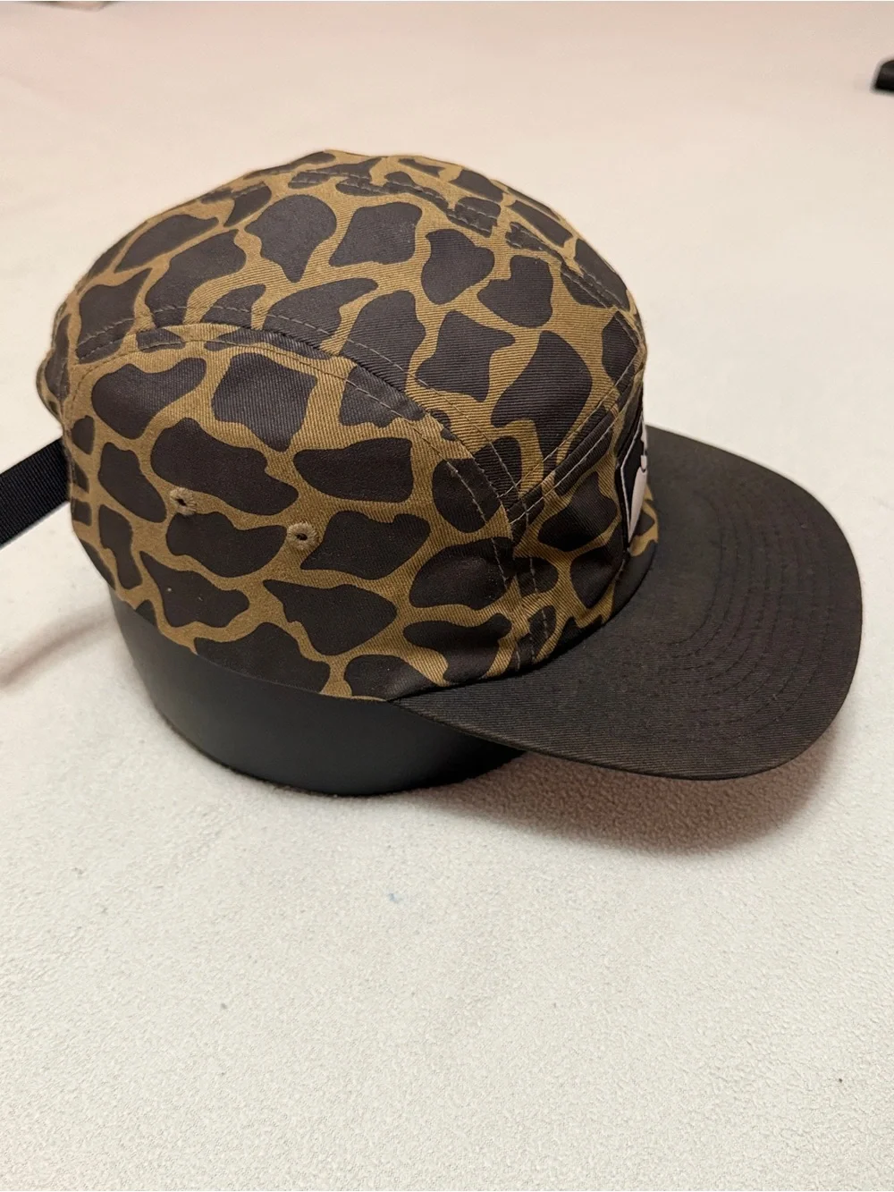 The Hundreds Kids Five-Panel Camo Cap in Olive and Black
